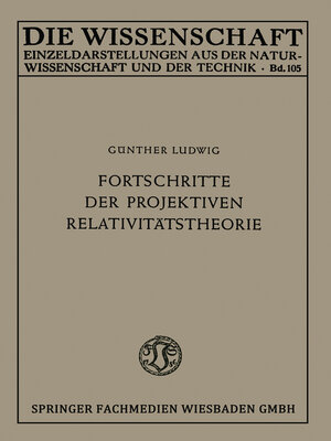 cover image of Fortschritte der projektiven Relativitätstheorie